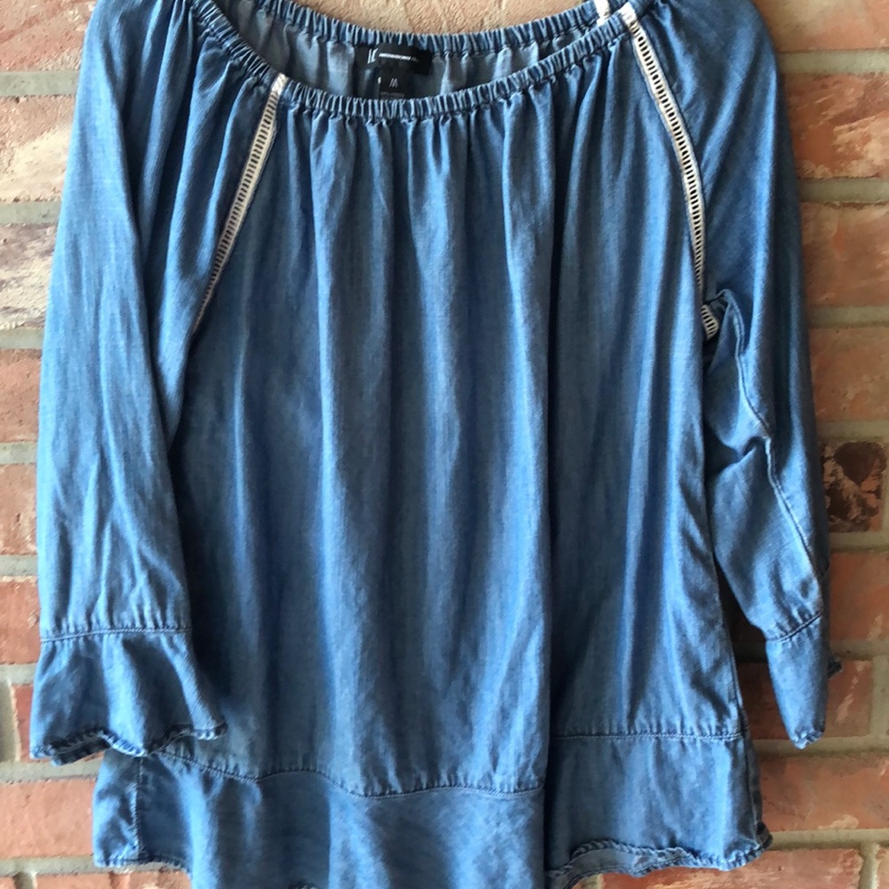Denim dressy blouse